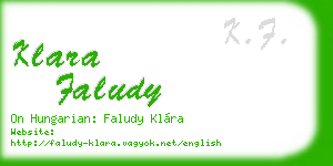 klara faludy business card